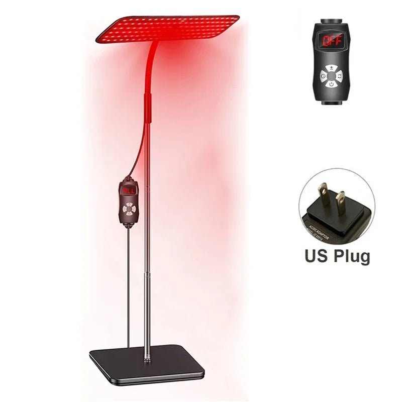 Near Infrared Light Panel 660Nm 850Nm Red Light Lamp with Timer Face and Body Home Use Relief Pain Device with Adjustable Stand